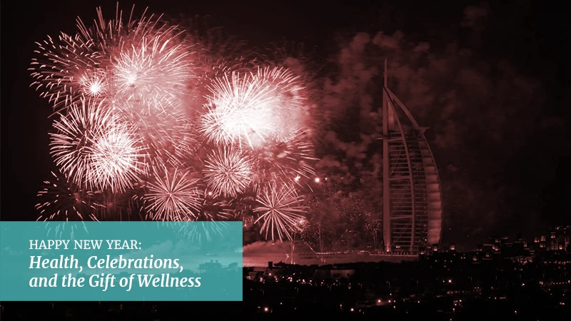 New year eve in Dubai, with the view of burj al arab and fireworks