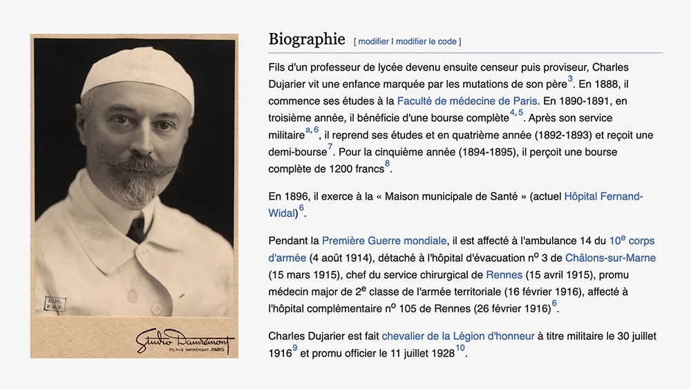 Image and biography of Charles Dujarier from wikipedia