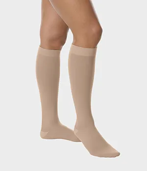 A Female Model Wearing Juzo Basic Varicose Veins Compression Socks
