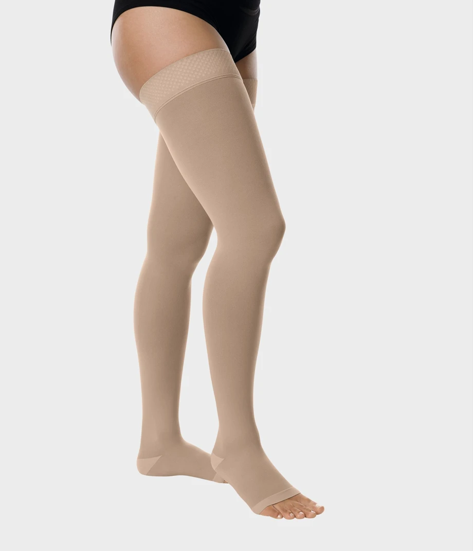 Juzo Basic AG Thigh high Stocking open toe in beige color