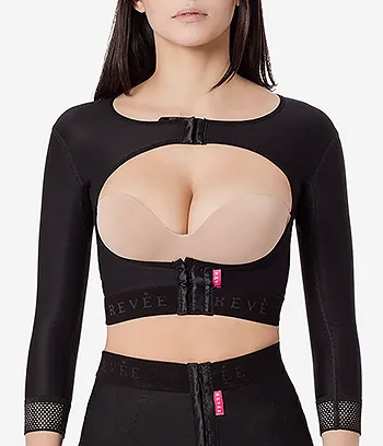 Front View of a black Post Operative Arm Compression Sleeves